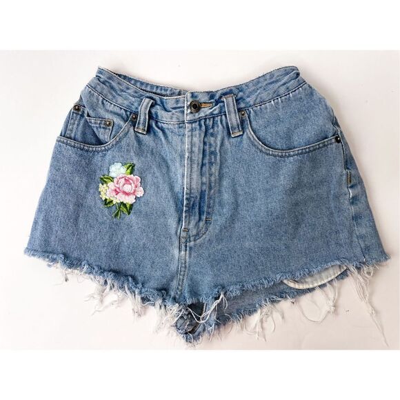 Vintage Union Bay Handmade Embroidered High Waist California Short Shorts‎ - Picture 1 of 12